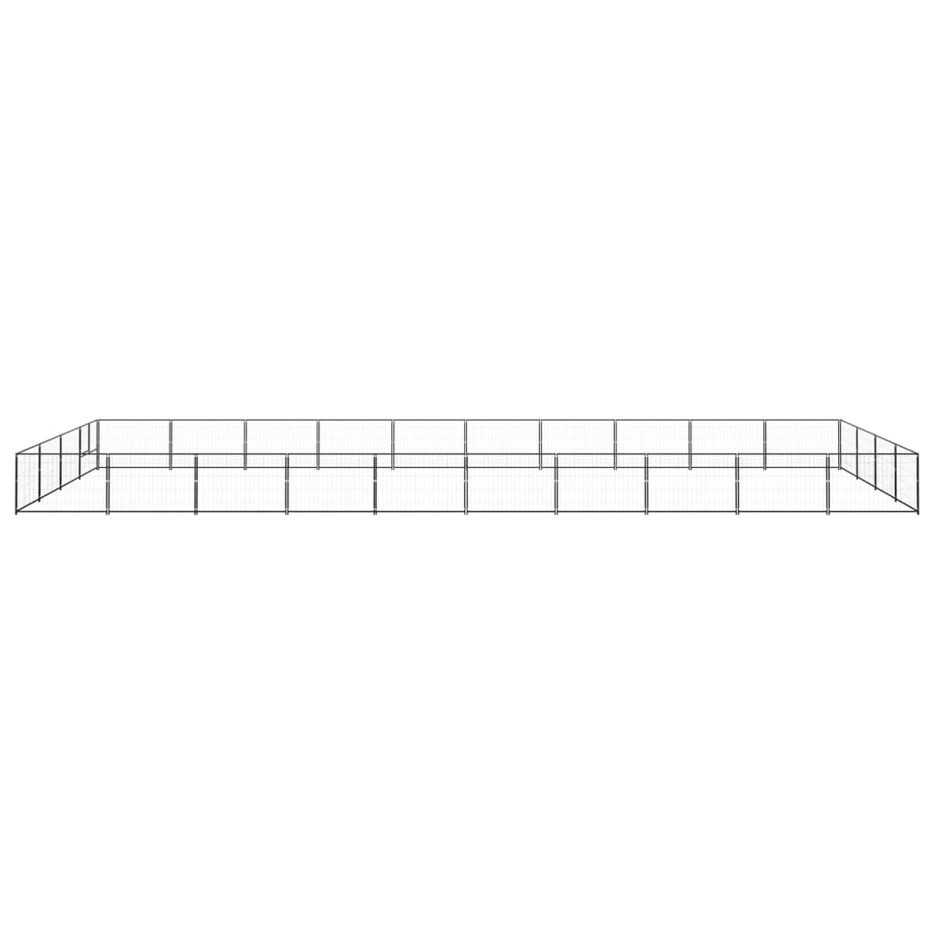 NNEVL Dog Kennel Black 40 m² Steel