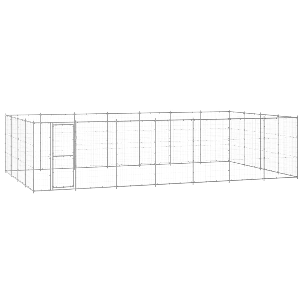 NNEVL Outdoor Dog Kennel Galvanised Steel 33.88 m²
