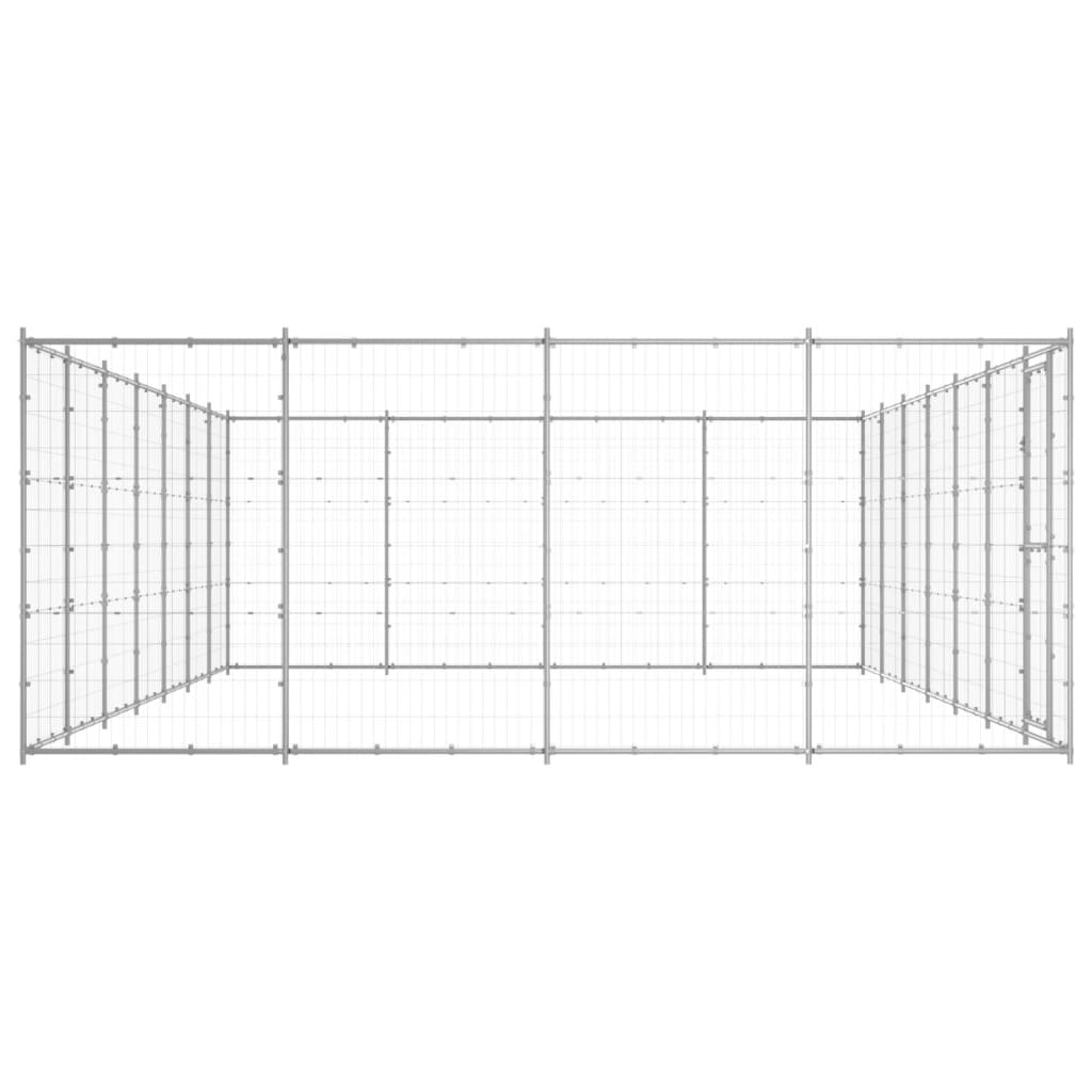 NNEVL Outdoor Dog Kennel Galvanised Steel 33.88 m²