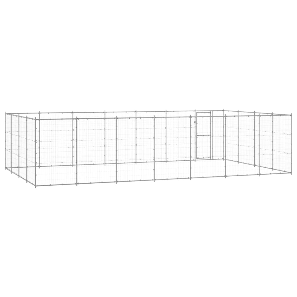 NNEVL Outdoor Dog Kennel Galvanised Steel 33.88 m²
