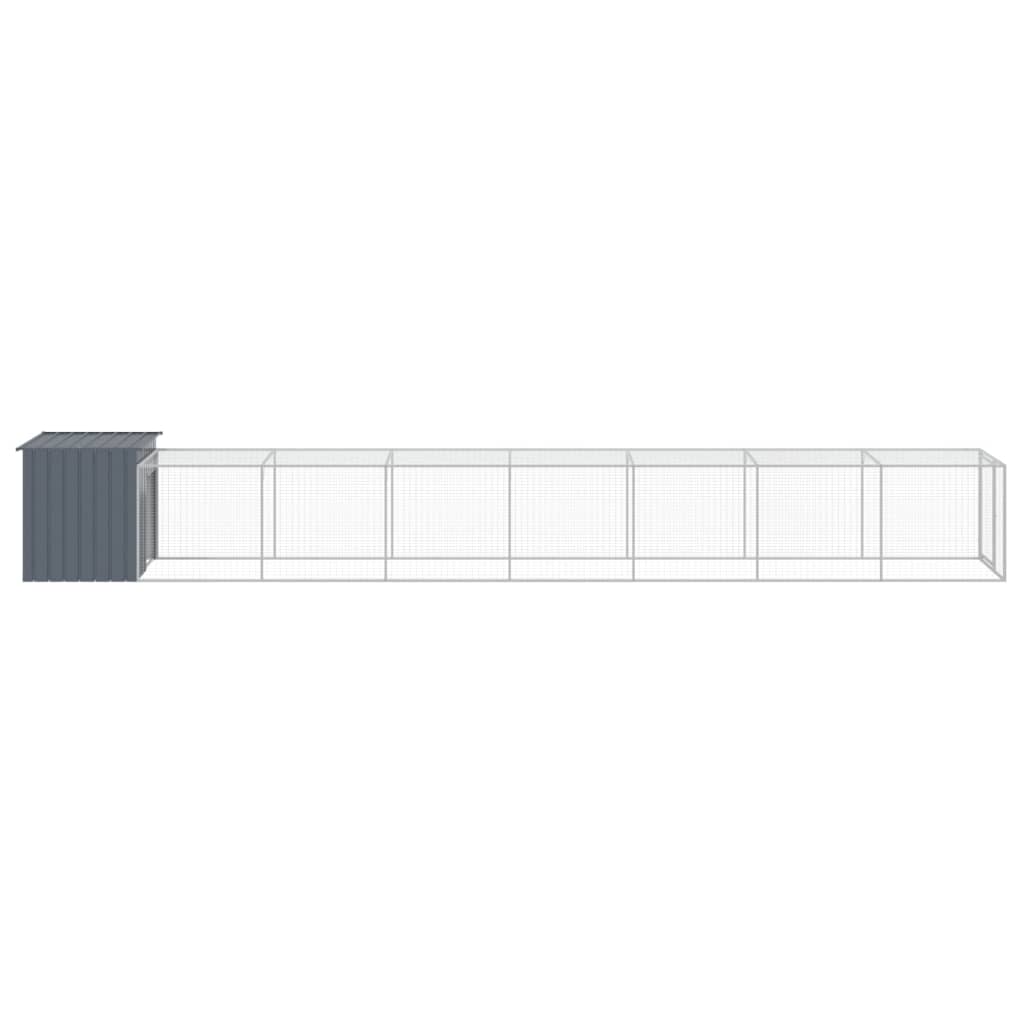 NNEVL Chicken Cage with Run Anthracite 110x813x110 cm Galvanised Steel