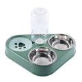 Stainless steel 500ml automatic feeding bowl with water bottle