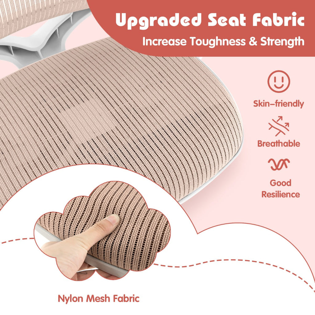 NNECW Kids Swivel Mesh Children Computer Chair with Adjustable Height-Pink